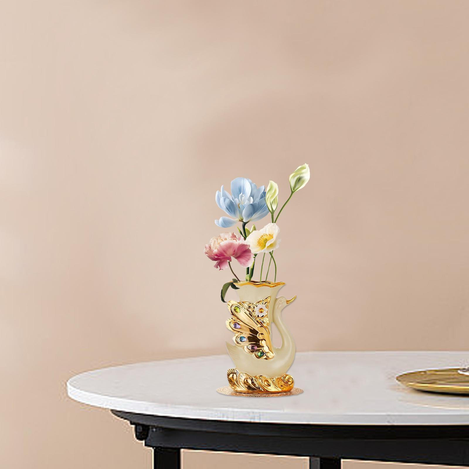 

Ваза для сухих квітів. Порцеляновий декоративний лебідь у європейському стилі Look up