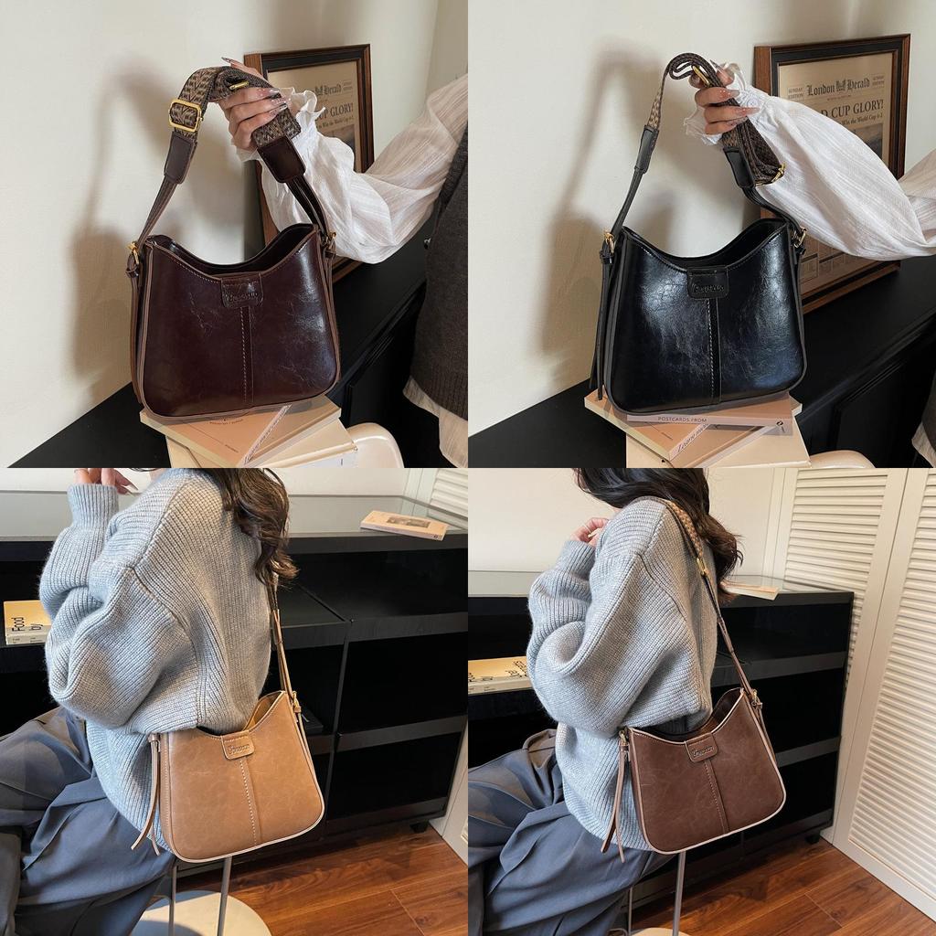 Minimalist Pu Shoulder Bag With Zipper Pocket For Daily Use