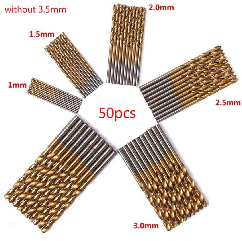 50pcs Mini Cobalt Drill Bit Set HSS Steel Titanium Straight Shank Twist Hand Tool