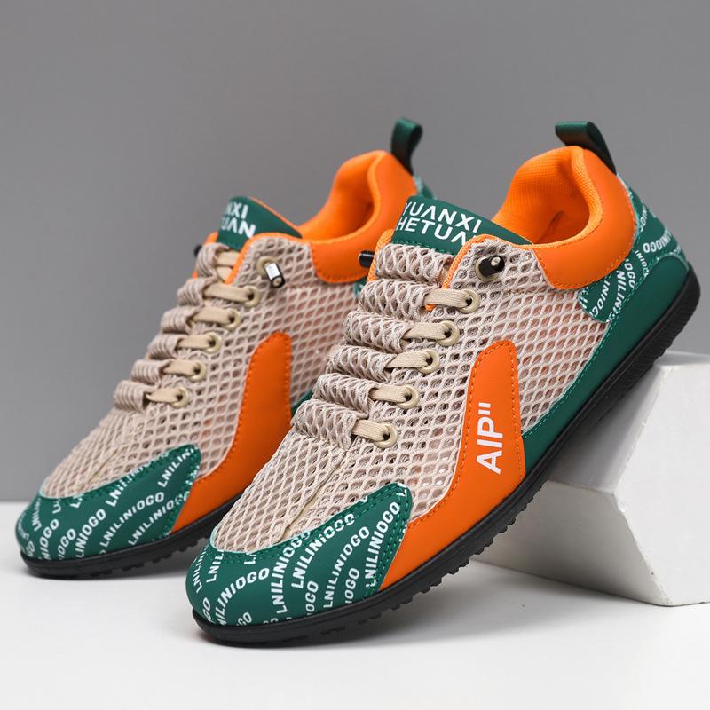 Large size men's shoes summer breathable mesh one-pedal sports shoes men's thin soft-soled Forrest Gump foreign trade casual shoes