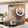 Decorative Glass Kitchen Cutting Board Coffee Beans Latte 60X52 Cm