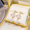 Long Tassel Temperament Pearl Cute Jade Rabbit Stud Earrings Personalized Fashion Earrings High-End Women'S Jewelry