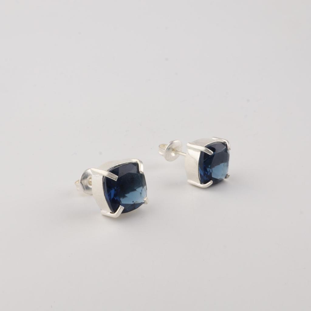 London Blue Topaz Gemstone 925 Sterling Silver Women Jewelry Designer Earring 1" For Anniversary Gift EE-181-13