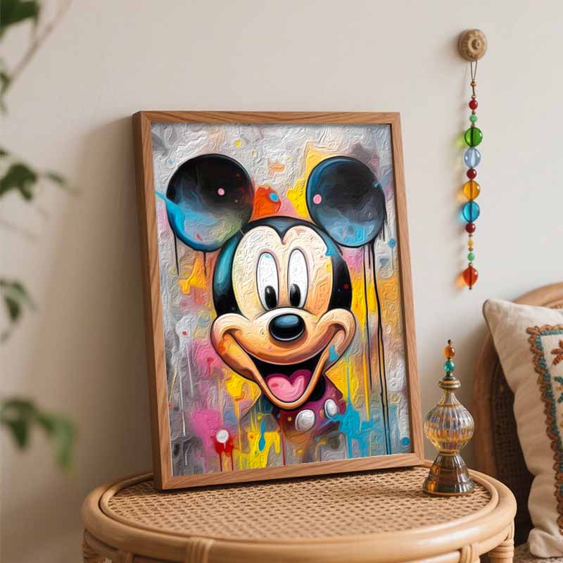 Disney Mickey Mouse Digital Oil Painting Art Handmade Diy Gift Home Decoration. Graffiti Style Colorful Wall Canvas Decor Artwork.