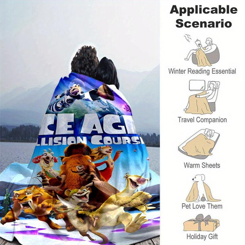 1pc, Cozy Ice Age: Collision Course Home Decor Blanket Perfect Gift for Bedroom, Living Room, Travel, Camping, Car