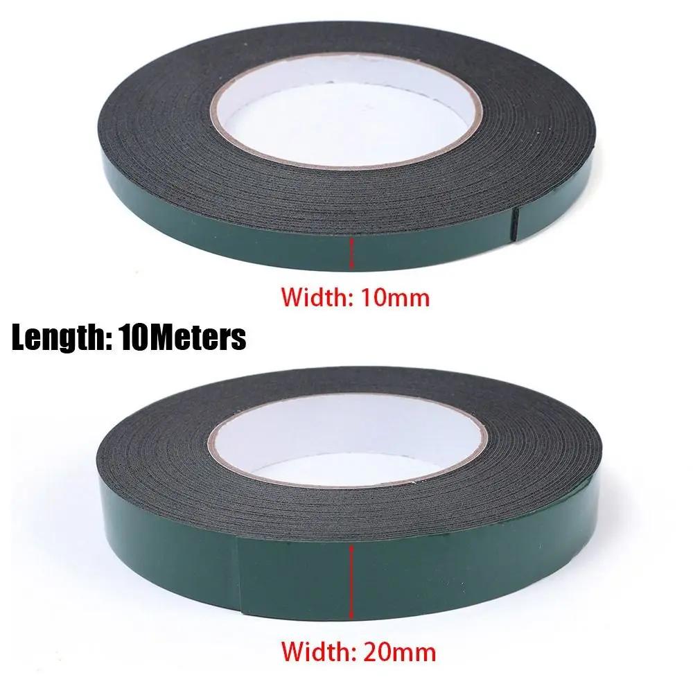 10M/Roll Green Film Black Double Sided Tape Strong Self Adhesive Sponge Strip 10/20mm Width Multifunctional PE Foam Tape