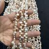 1String, Natural Shell Mother of Pearl Beads, 5-6mm, Handmade 37-hole Double-sided Light Beads for Jewelry Making DIY, Unique Birthday Party Gift 36cm
