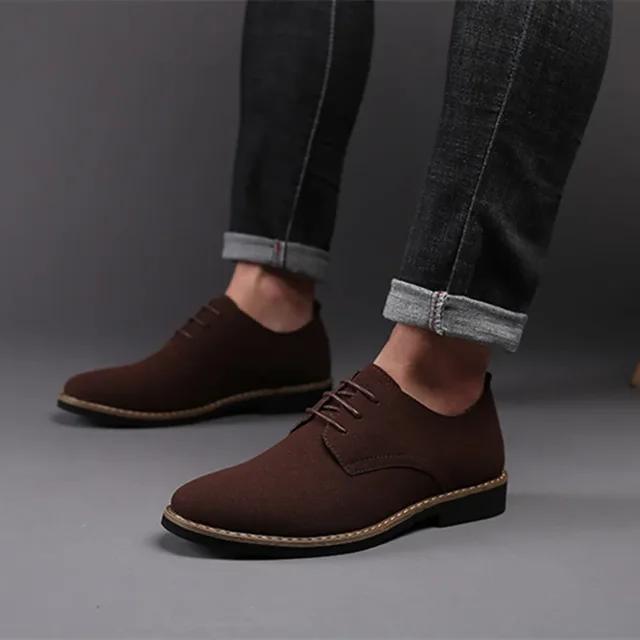 Men Casual Shoes Lace Up Oxfords Business Formal Dress Leather Shoes Derby Shoe Black Platform Sneakers