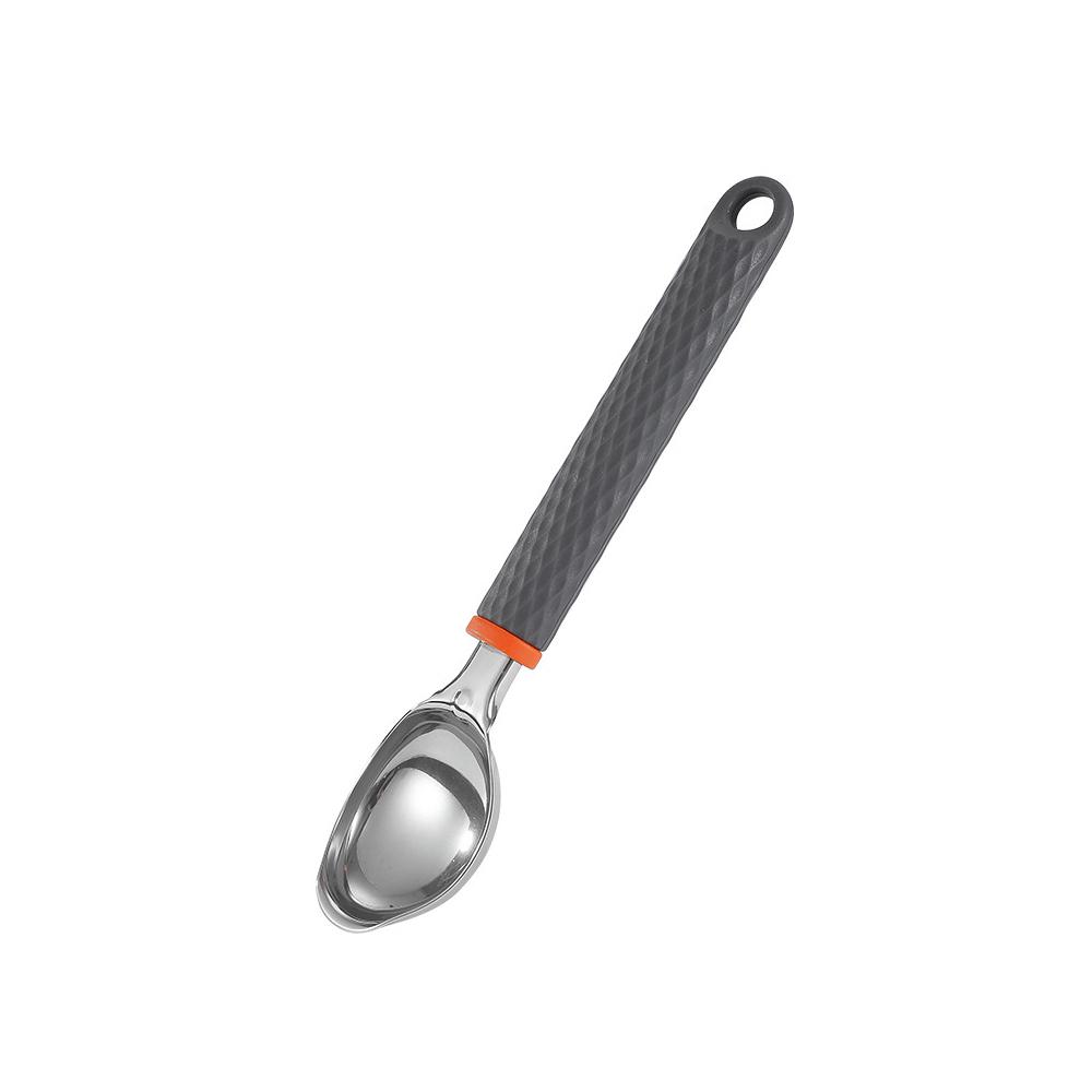 1PC Stainless Steel Ice Cream Spoon Digger Silicone Handle Ice Cream Spoon Multi functional Creative Fruit Digger