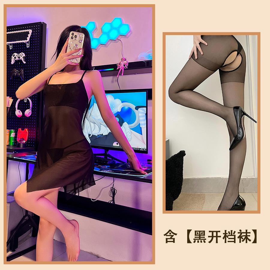 Sex Unterwäsche Strapsgürtel Reine Begierde Versuchung Pyjama Rückenfrei Perspektive Pyjama Dünn Heiß Frei Leidenschaft Anzug