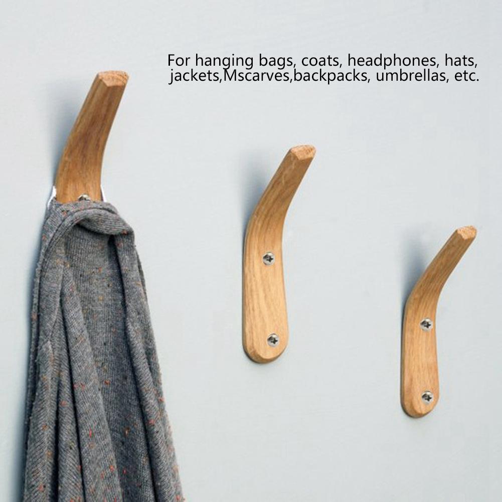 2 STÜCKE Schlicht Moderner Stil Holzmantelhaken Wandmontierter Haken Wandorganizer für Zuhause