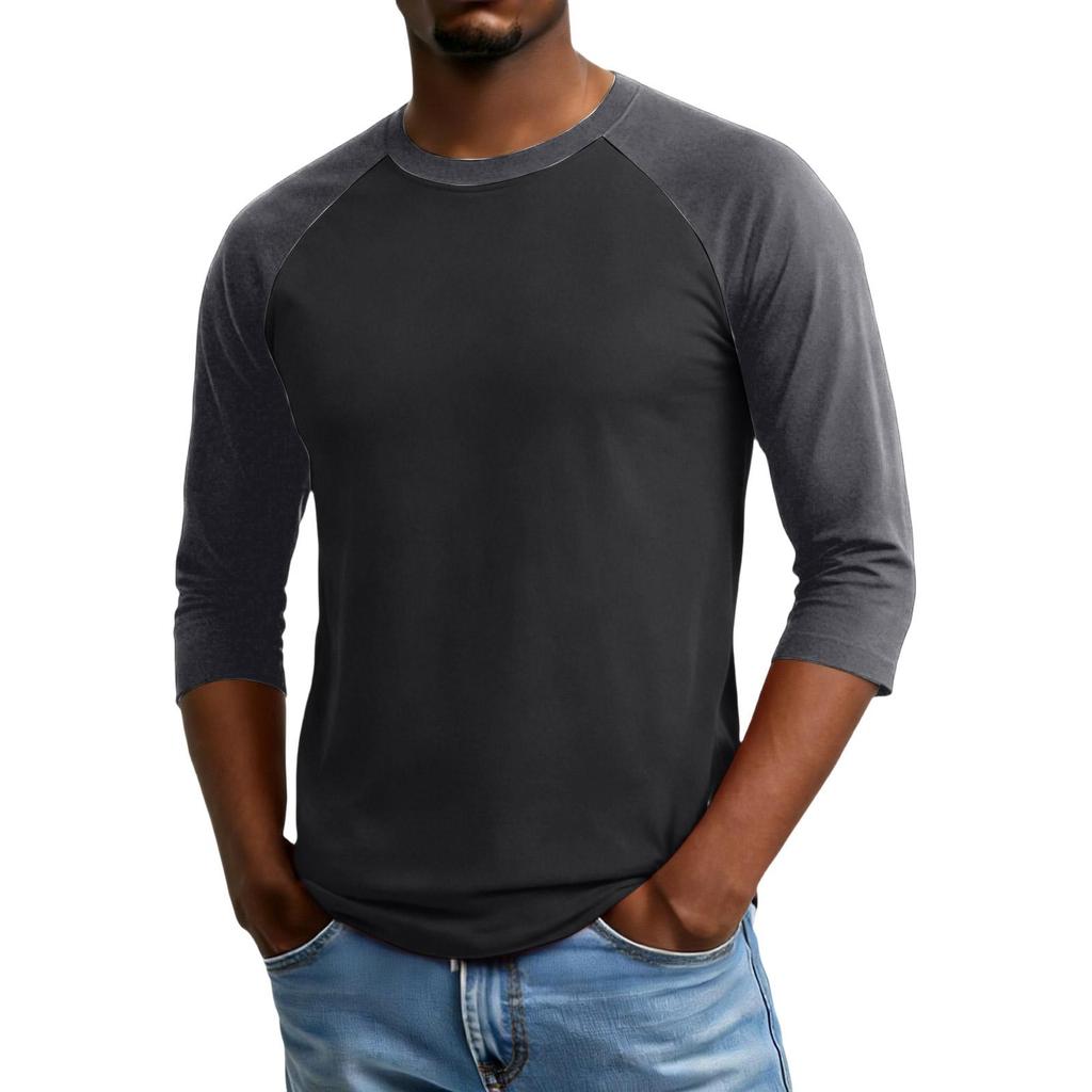 Men's Raglan Sleeve Three,quarter Sleeve Top