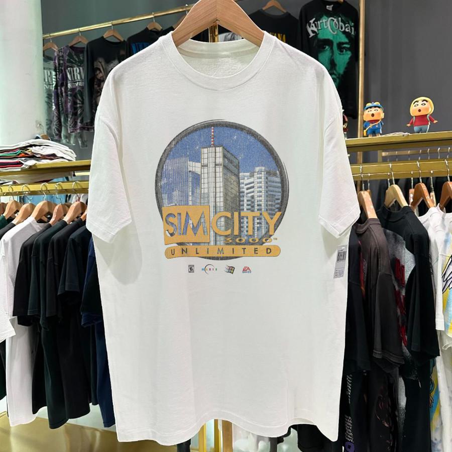 SIMCITY 3000 UNLIMITED PROMO VINTAGE WHITE T-SHIRT REPRINT S-5XL Unisex T-Shirt S