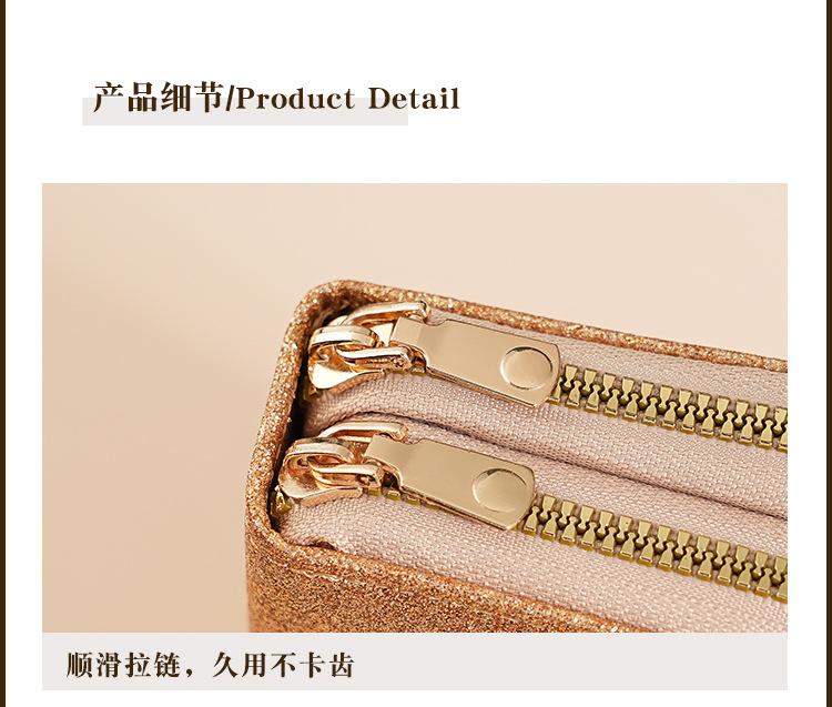 Korean Pop Demon Hunters Letter A-Z Women Short Wallet Bling Sequin Pu Leather Wallets Zipper Coin Purse ID Card Holder Girl Purse
