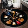 Colorful Guitar Dreams round carpet Chair cushion Round Entryway Rug, Soft Round Rugs for Living Room, Bedroom, Circle Carpet decor gifts