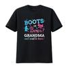 Gender Reveal Boots or Bows Grandma Matching Baby Party T Shirt Vintage Washed Graphic Fashion Casual Comfortable