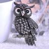 High End Luxury Diamond Studded Blue Cat Head Eagle Brooch, Retro High-End Feel, Women'S Clothing Anti Glare Pin