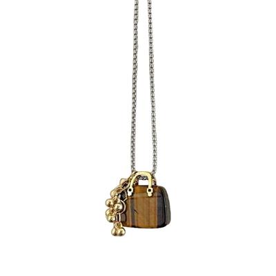 Collana Ciondolo Borsa Culturale Vintage Francese Fatta a Mano Gioielli in Lega Invernale per Donna Regalo