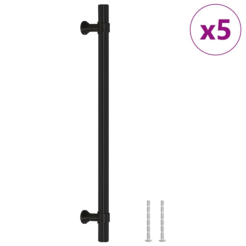 Furniture Handles 5 Pcs Black 192 Mm Stainless Steel
