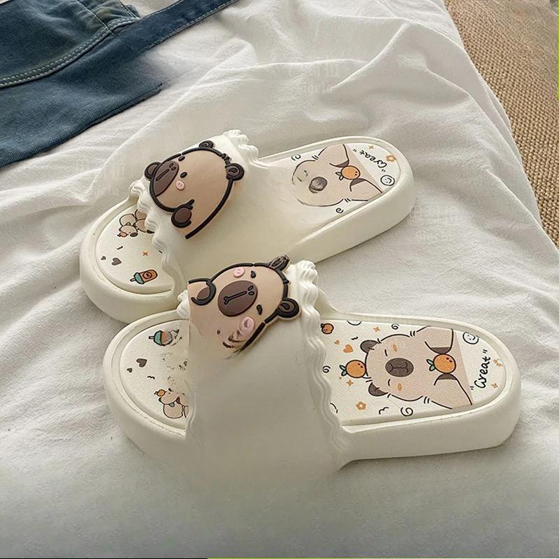 

Милая пара привидений Забавные крутые тапочки Смешные домашние тапочки Мужские и женские EVA Уличная обувь Летние тапочки Шлепанцы 36-37 белый