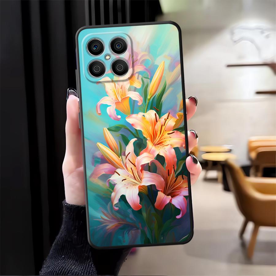 Funda Phone Cover Case for Honor 200 400 Lite X7 X5b X9a 70 8X X8 X6 Magic5Lite 90 Simple Flower
