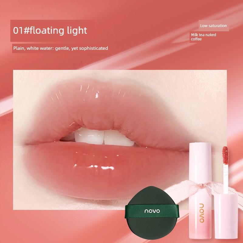 Novo Lip Gloss Mirror-Like Water-Glossy Lip Gloss Moisturizing Long-Lasting Color Moisturizing Lipstick Natural Look Whitening Affordable for Students