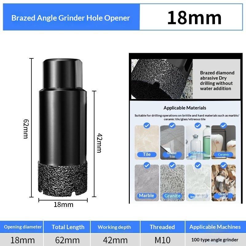 1Pc M10 35Mm Diamond Brazed Dry Core Drill Bit – Hole Saw Cutter For Porcelain Tile, Marble, Glass & Granite