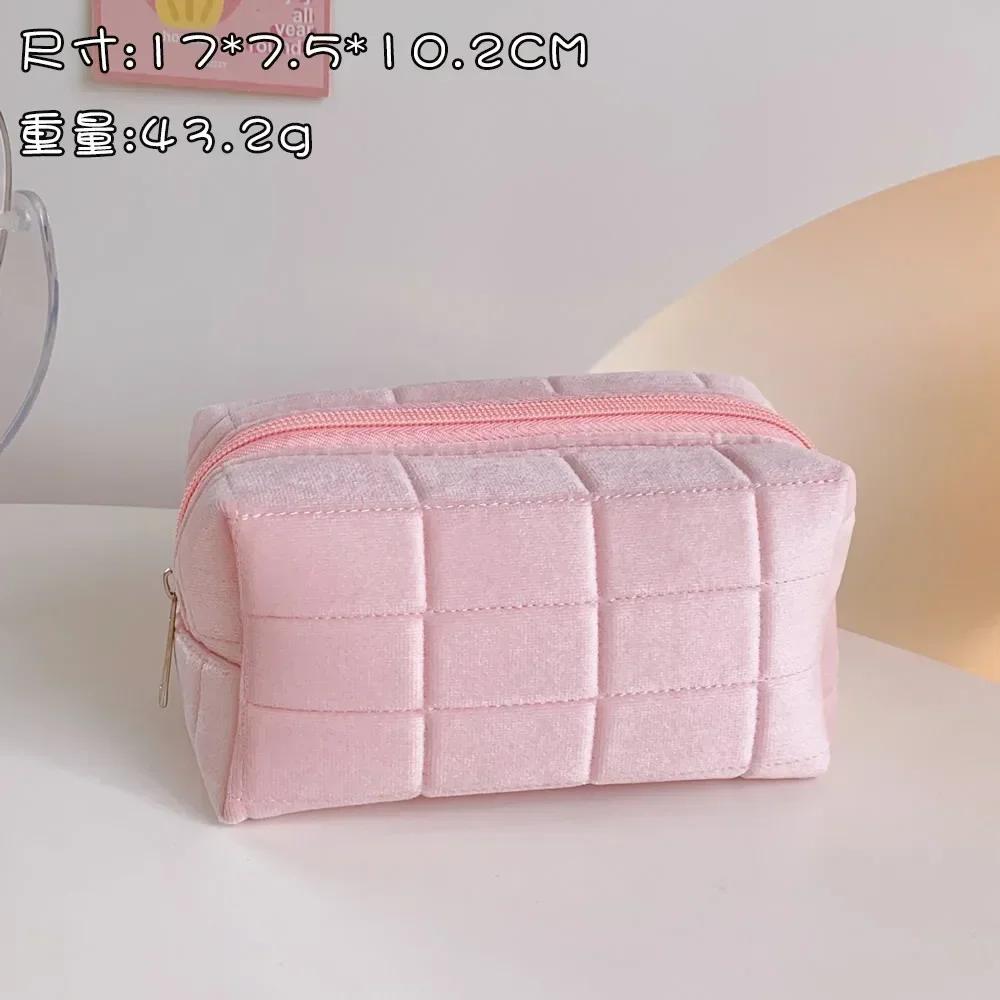 Fur Makeup Bags for Women Soft Travel Cosmetic Bag Organizer Case Cute Lady Girls Make Up Case Necessaries 1 Pc Solid Handbags