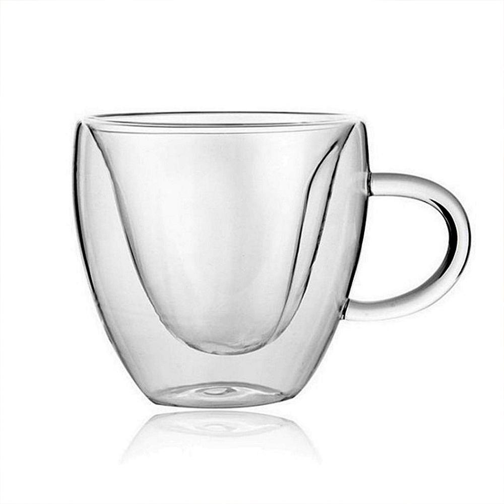 Heart Love Shaped Double Wall Glass Coffee Mug Heat-resistant High Borosilicate Glass Cup Milk Mugs Drinkware Cup For Lover Gift