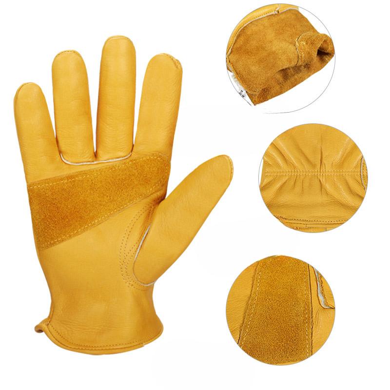 Gardening Gloves Cowhide Wear Resistant Non Slip Anti Puncture Farm Auto Repair Driver Labor Protection Gloves