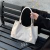Casual Magnetic Buckle Tote Bag PU Leather Large Capacity Underarm Bag Solid Color Women's Handbag Girl