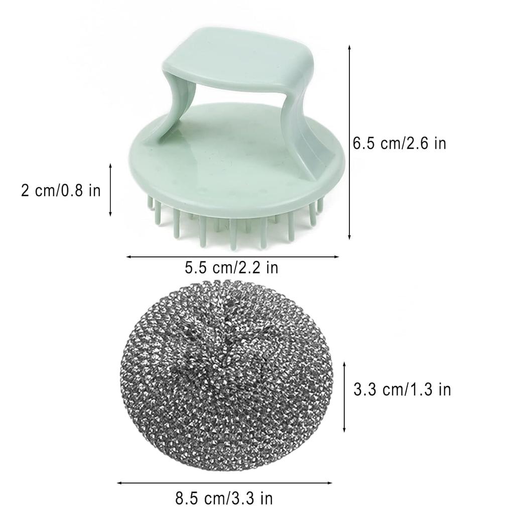 Upkaranwale Kitchen Round Dish Sponges Scourer Cleaning Ball with Handle,Multi-Purpose Scrub Scrubber Sponge Pads Ball for Pot Pan Dish Wash Clea