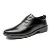 Business Leather Shoes Men's Black Casual Work Shoes Simple Fashion Best Man Wedding Shoes Versatile Lace-up Soft Sole Non-slip Men's Shoes