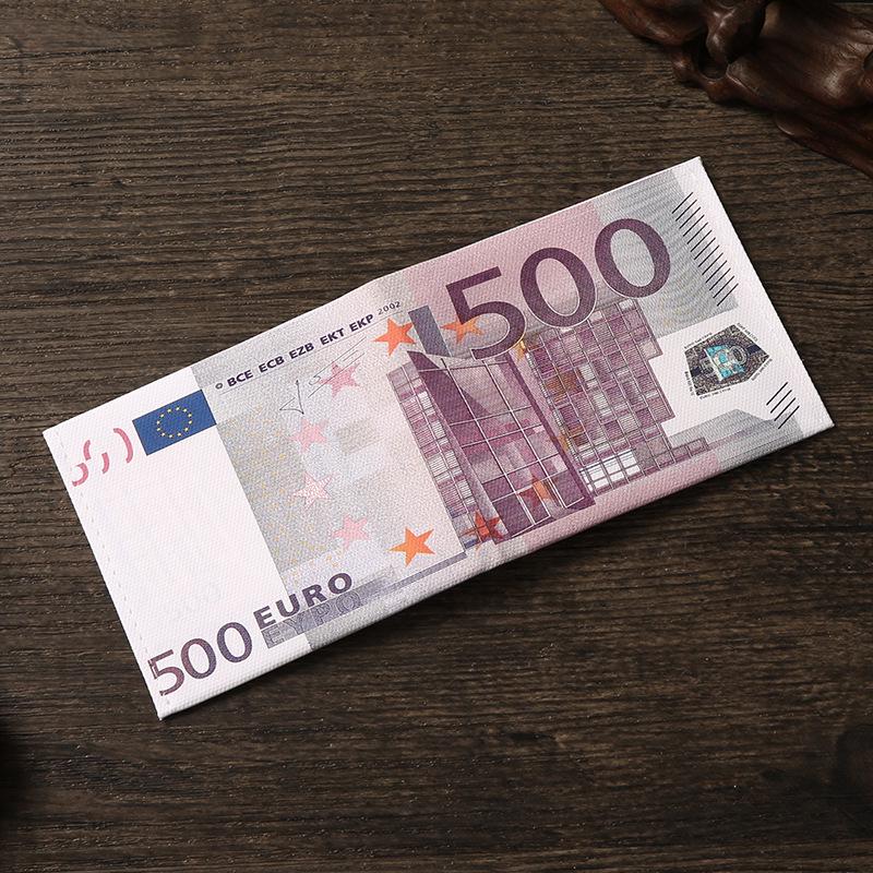 Men's Creative Wallet: Currency Print Canvas Card Holder, Customizable Designs Available