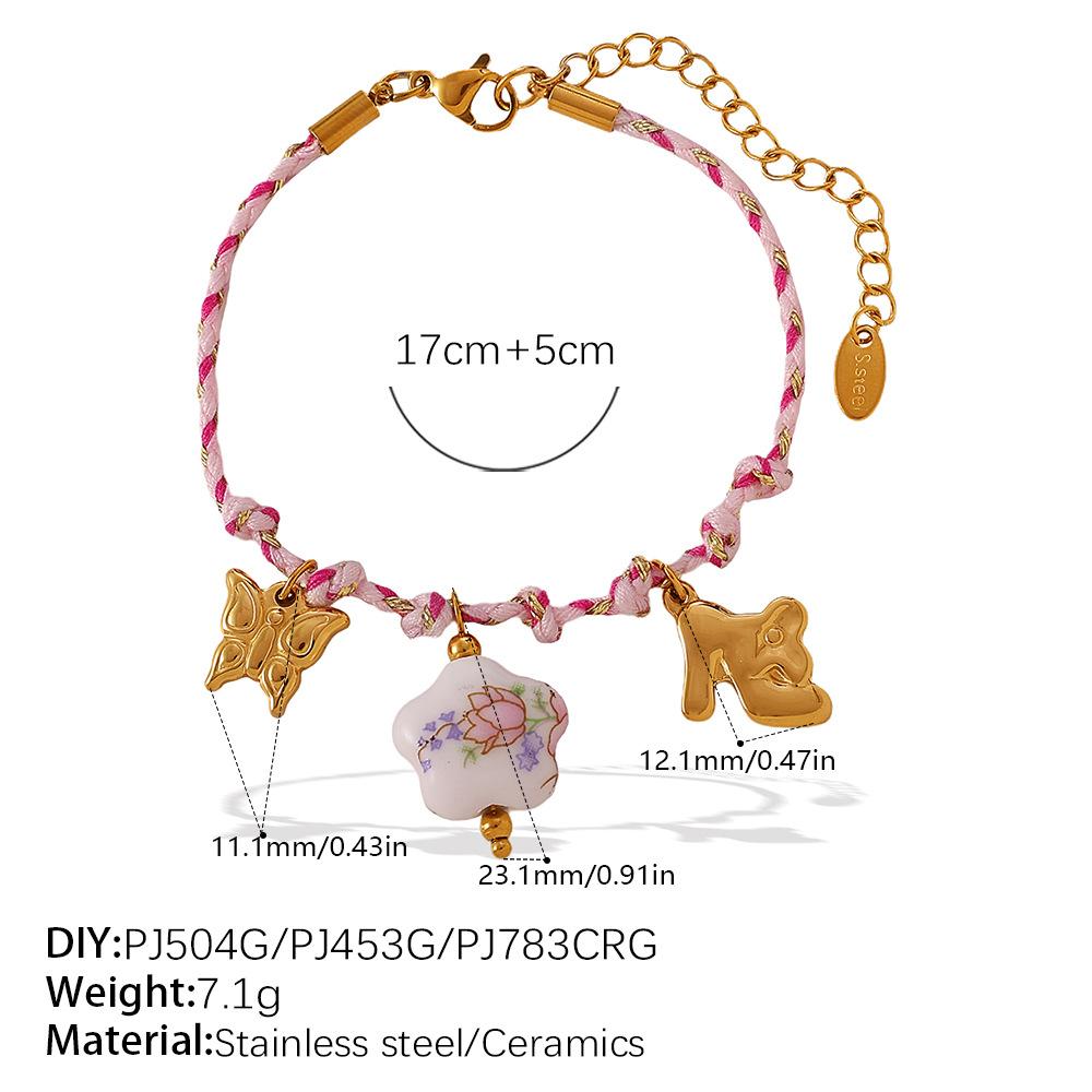 Japan and Korea Fashion Niche DIY Pendant Bracelet Personality Versatile Non-fading Gold-plated Pendant Necklace Jewelry Women