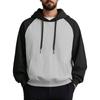 Unisex Casual Drawstring Hoodies Colorblock Raglan Sleeve Sweatshirts