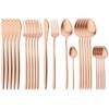 24Pcs Gold Cutlery Set 304 Stainless Steel Dinnerware Set Dinner Knives Forks Coffee Spoon Silverware Kitchen Flatware Tableware