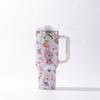 0oz Car Cup Thermos Cup Bingba Cup with Handle Strap Straw Cup