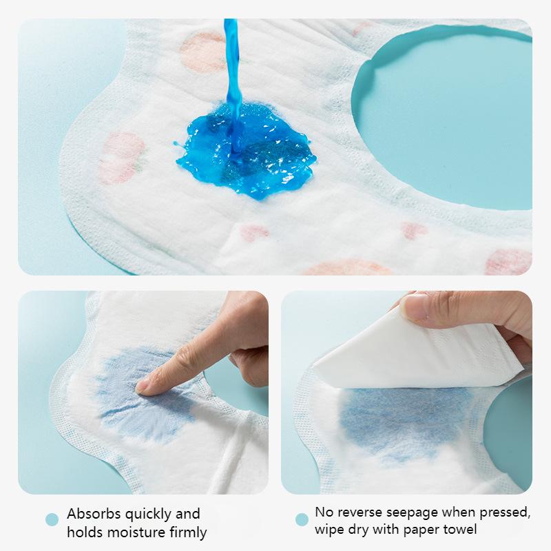 Disposable Bibs for Baby 360° Rotate Soft Baby Saliva Towel Waterproof & Oil-proof Travel Paper Bibs for Infants Boys Girls