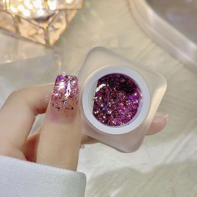Kleurrijke Starlight Paillettenlijm 6-Kleurig Ingeblikt Groot Pailletten Explosieve Nagellak Lijm Set