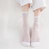 White Lace Socks for Women's Summer, Thin Mid-calf Socks Paired with Sandals and Slippers, Mary Jane Pile Socks for Summer