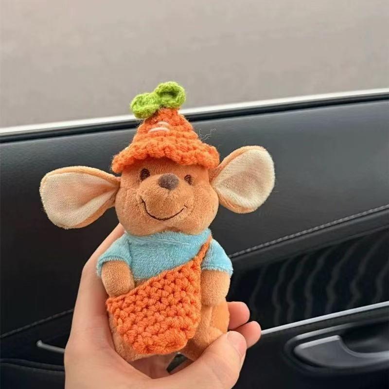 Elephant Bear Pooh Pig Keychain Cute Kids Backpack Pendant Plush Doll Gifts
