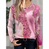 Women's Autumn and Winter 3D Printed Crew Neck Long Sleeve T-Shirt