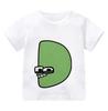 New Alphabet Lore T Shirt Print Cartoon Casual Summer Children Short-sleeved Anime T-shirt Kids Clothes Boy Game Series T Shirt