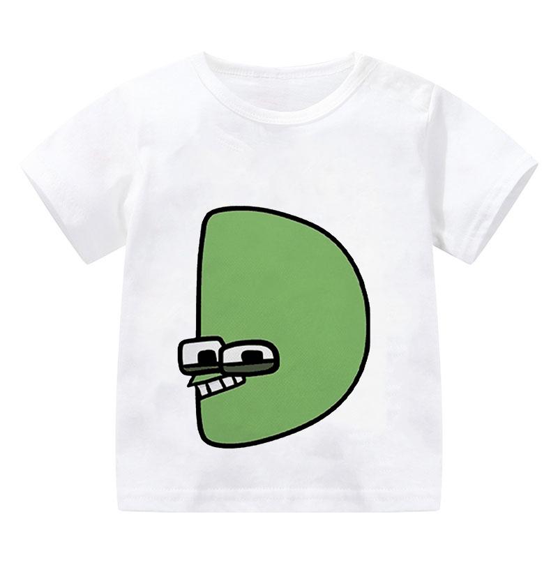 New Alphabet Lore T Shirt Print Cartoon Casual Summer Children Short-sleeved Anime T-shirt Kids Clothes Boy Game Series T Shirt