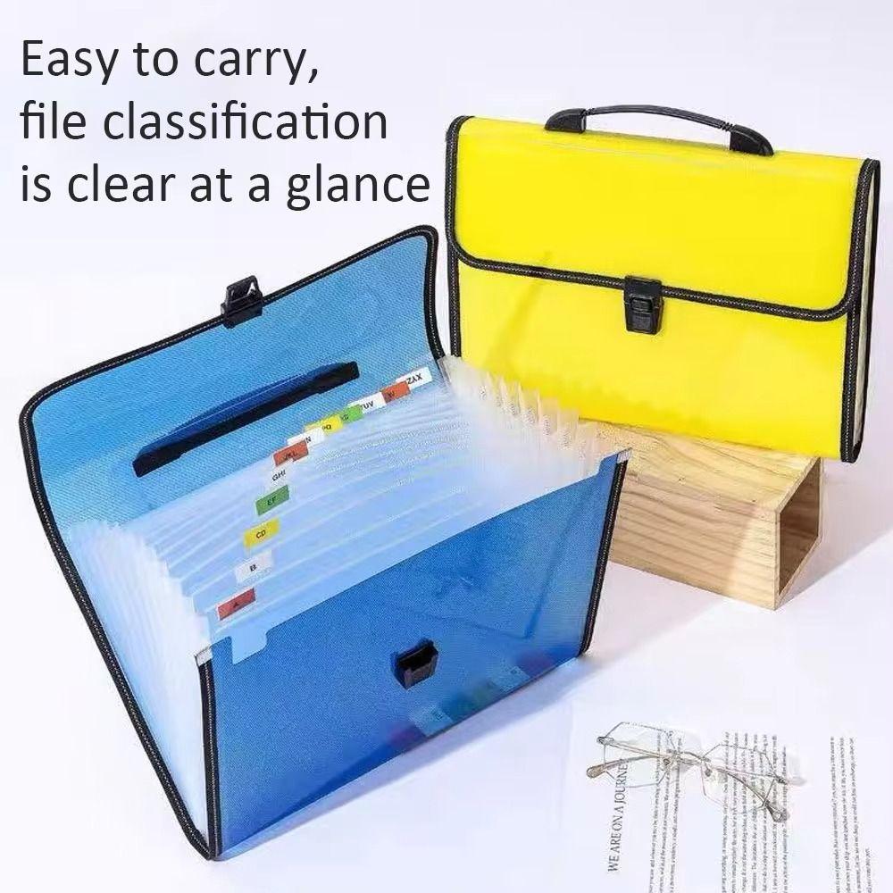 13 Pocket Handheld File Bag Dustproof Accordion File Folder  School Office Supplies