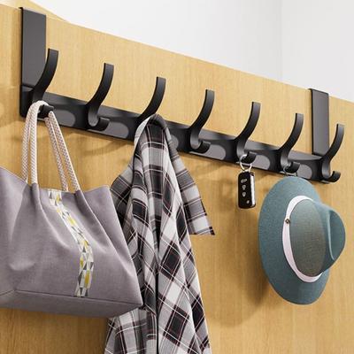 Trwały wielofunkcyjny organizer na akcesoria kuchenne i łazienkowe w kolorze czarnym, wieszak na drzwi, wieszak na ręczniki, wieszak na ubrania