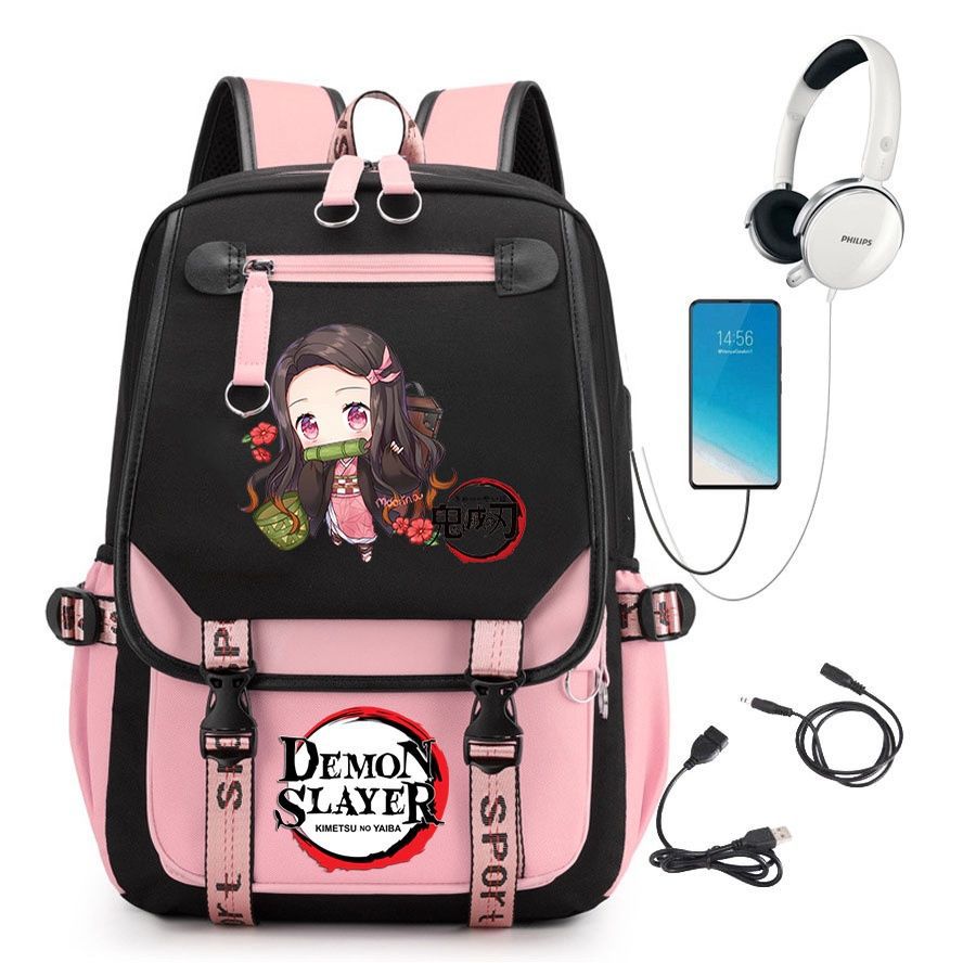 Demon Slayer Anime-Peripherie Rucksack stilvoller Anime-Themen-Schülerrucksack 0084