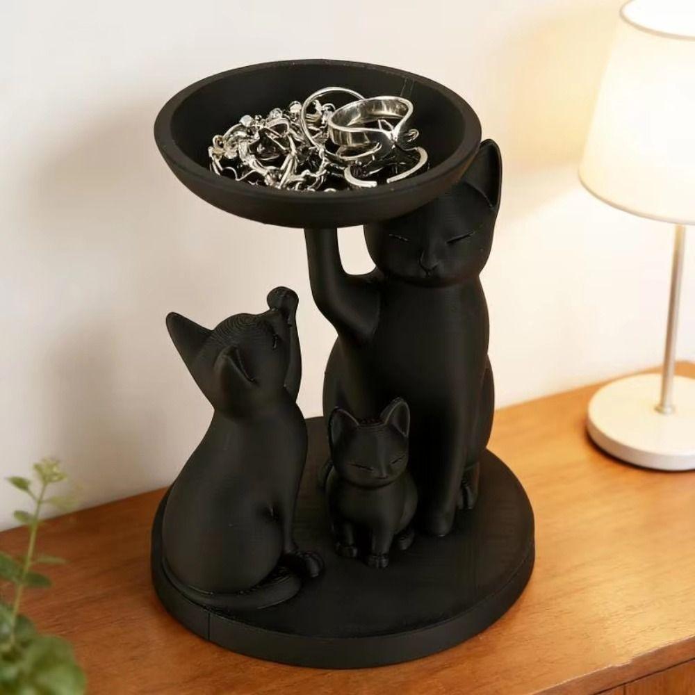 3D Printed Desktop Storage Tray Decorative Cat Decor Tray Makeup Organizer Makeup Storage