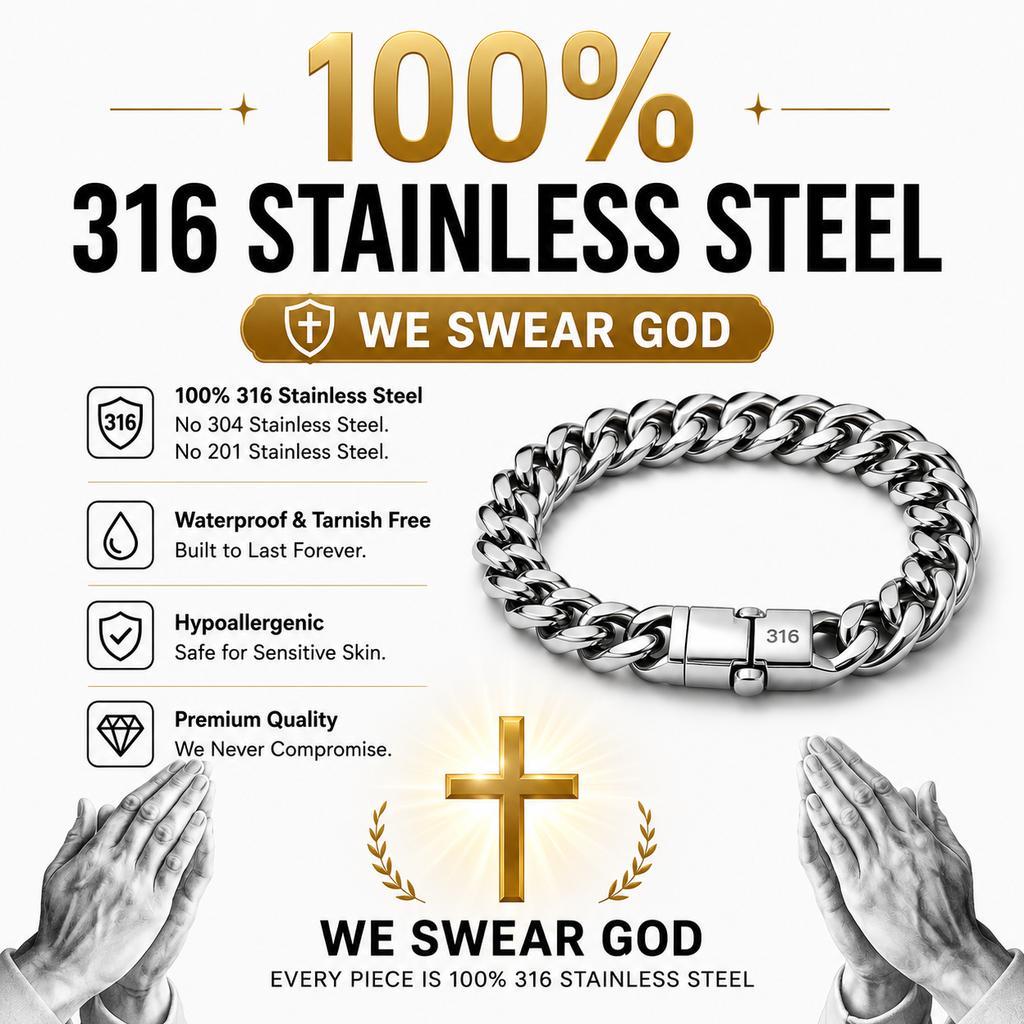Polished 7mm Multi Color Cuban Chain Bracelet 316 Stainless Steel Silver 18K Gold Plated Black Plated Unisex Wrist Bracelet